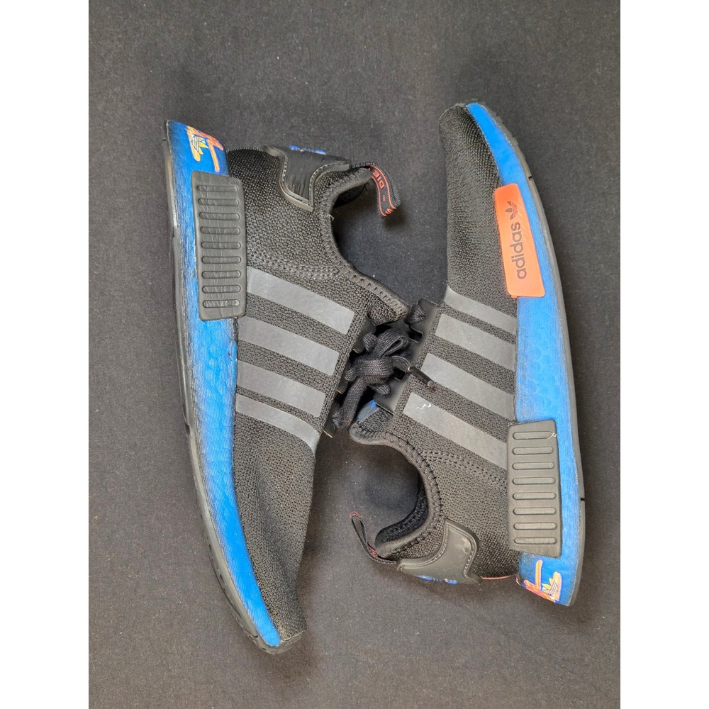 Adidas NMD R1‎ Core Black Blue Solar Red Graffiti Sneakers FV8524 Mens 6